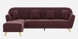 Yardley Velvet Fabric RHS Sectional Sofa (3 + Lounger) in Wine Red Color