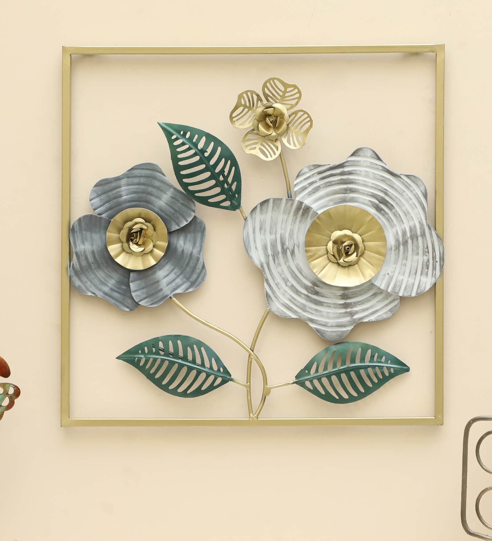 Yamini Square three flower Wall Hanging