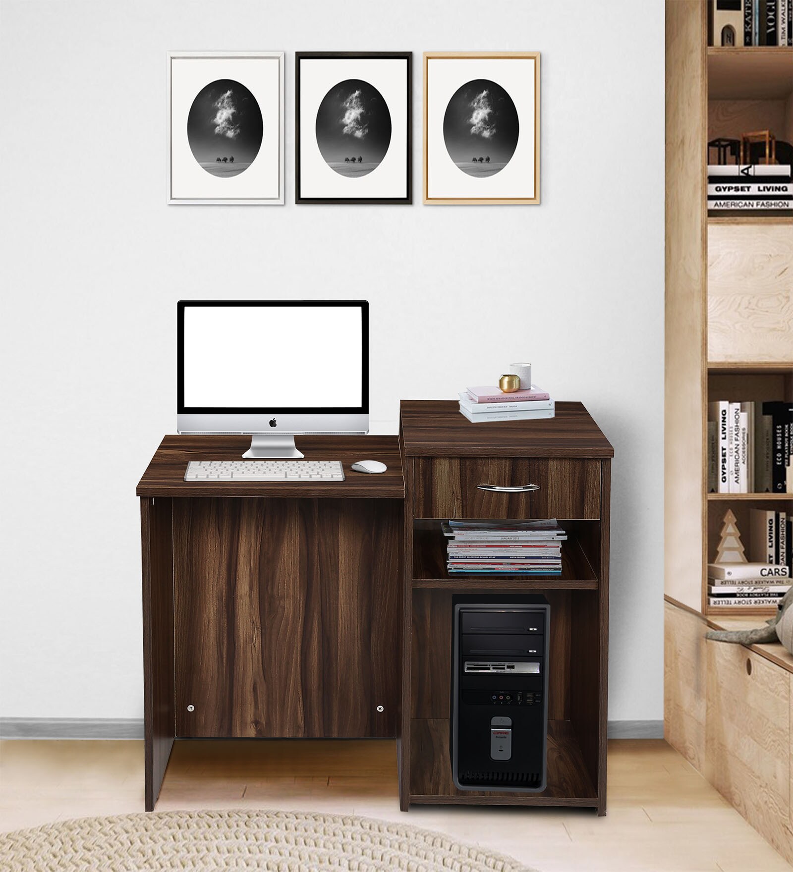 Buy Yaun Computer Table in Dark Walnut Finish at 10% OFF by fullstock ...