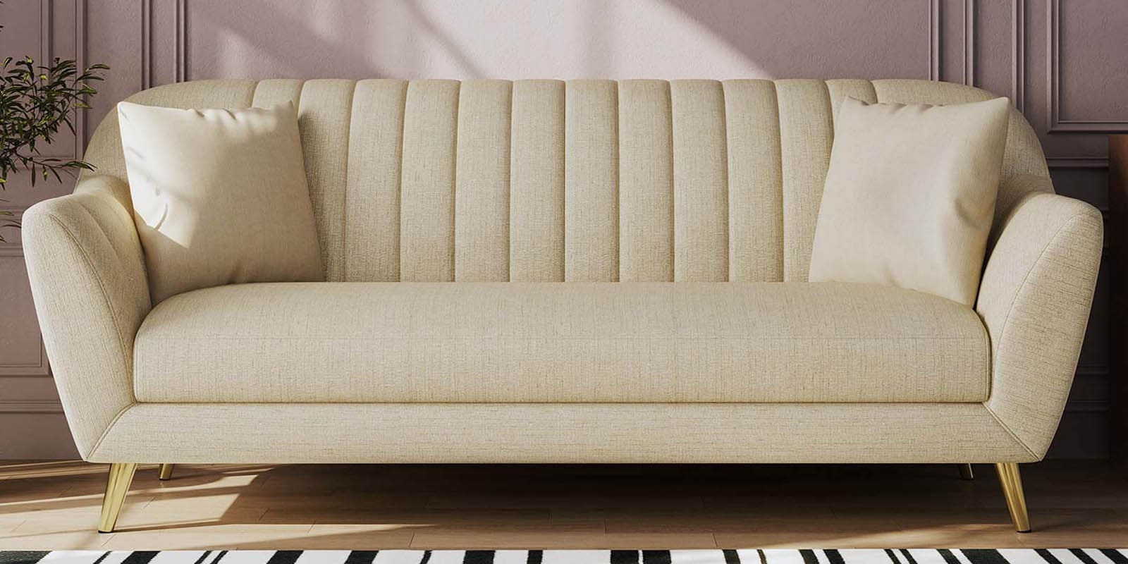 Yardley Chenille Fabric 3 Seater Sofa in Beige Color