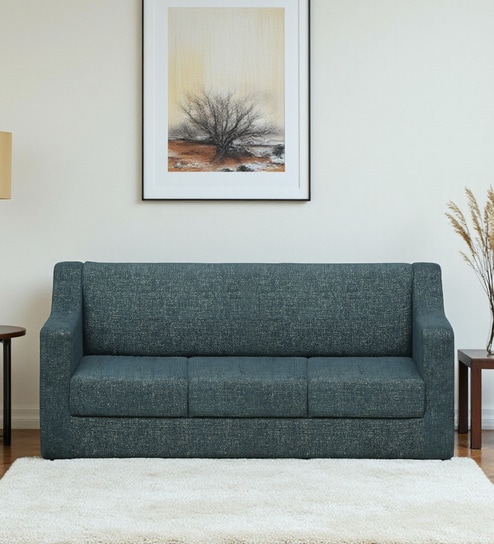 Yahaira Boucle Fabric 3 Seater Sofa in Ultramarine Colour