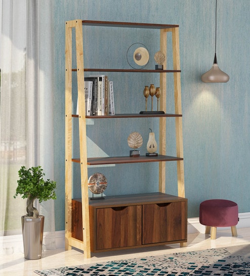 Buy Yasuhiro Book Shelf With Four Shelves And Cabinet In Columbia