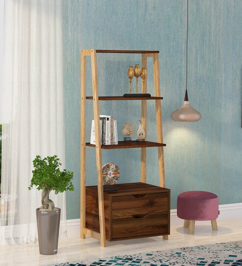 Buy Yasuhiro Book Shelf With Three Shelves And Two Drawers In