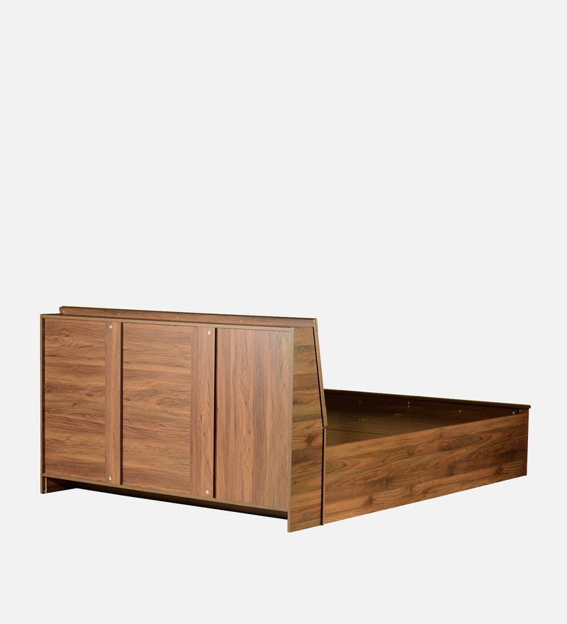 Buy Yamato Queen Size Bed in Columbia Walnut Finish with Box Storage