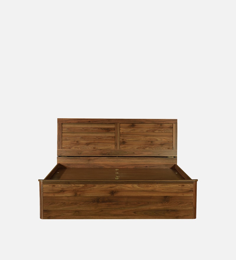 Buy Yamato Queen Size Bed in Columbia Walnut Finish with Box Storage