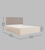 Yama  Queen Size Upholstered Bed In Beige Colour & White Colour With Box Storage