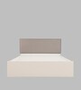 Yama  Queen Size Upholstered Bed In Beige Colour & White Colour With Box Storage