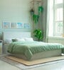 Yama  Queen Size Upholstered Bed In Beige Colour & White Colour With Box Storage