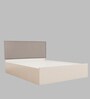 Yama  Queen Size Upholstered Bed In Beige Colour & White Colour With Box Storage