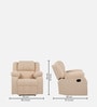 Yamamoto Fabric 1 Seater Manual Recliner In Beige Colour