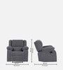 Yamamoto Fabric 1 Seater Manual Recliner In Graphite Grey Colour