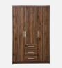 Yamato 3 Door Wardrobe in Columbia Walnut Finish with Lock Yamato 3 Door Wardrobe in Columbia Walnut Finish with Lock