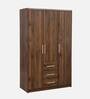 Yamato 3 Door Wardrobe in Columbia Walnut Finish with Lock Yamato 3 Door Wardrobe in Columbia Walnut Finish with Lock