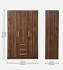 Yamato 3 Door Wardrobe in Columbia Walnut Finish with Lock Yamato 3 Door Wardrobe in Columbia Walnut Finish with Lock