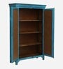 Yardbirds Solid Wood 2 Door Wardrobe In Distress Blue Colour With Mirror