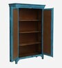 Yardbirds Solid Wood 2 Door Wardrobe In Distress Blue Colour With Mirror