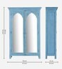 Yardbirds Solid Wood 2 Door Wardrobe In Distress Blue Colour With Mirror