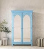 Yardbirds Solid Wood 2 Door Wardrobe In Distress Blue Colour With Mirror