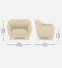 Yardley Chenille Fabric 1 Seater Sofa in Beige Color