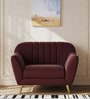 Yardley Velvet Fabric 1 Seater Sofa in Wine Red Color