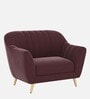 Yardley Velvet Fabric 1 Seater Sofa in Wine Red Color