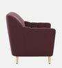 Yardley Velvet Fabric 1 Seater Sofa in Wine Red Color