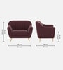 Yardley Velvet Fabric 1 Seater Sofa in Wine Red Color
