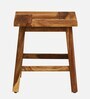Yaroslave Sheesham Wood Seating Stool In Rustic Teak Finish