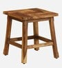 Yaroslave Sheesham Wood Seating Stool In Rustic Teak Finish