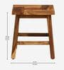 Yaroslave Sheesham Wood Seating Stool In Rustic Teak Finish
