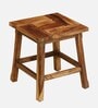 Yaroslave Sheesham Wood Seating Stool In Rustic Teak Finish