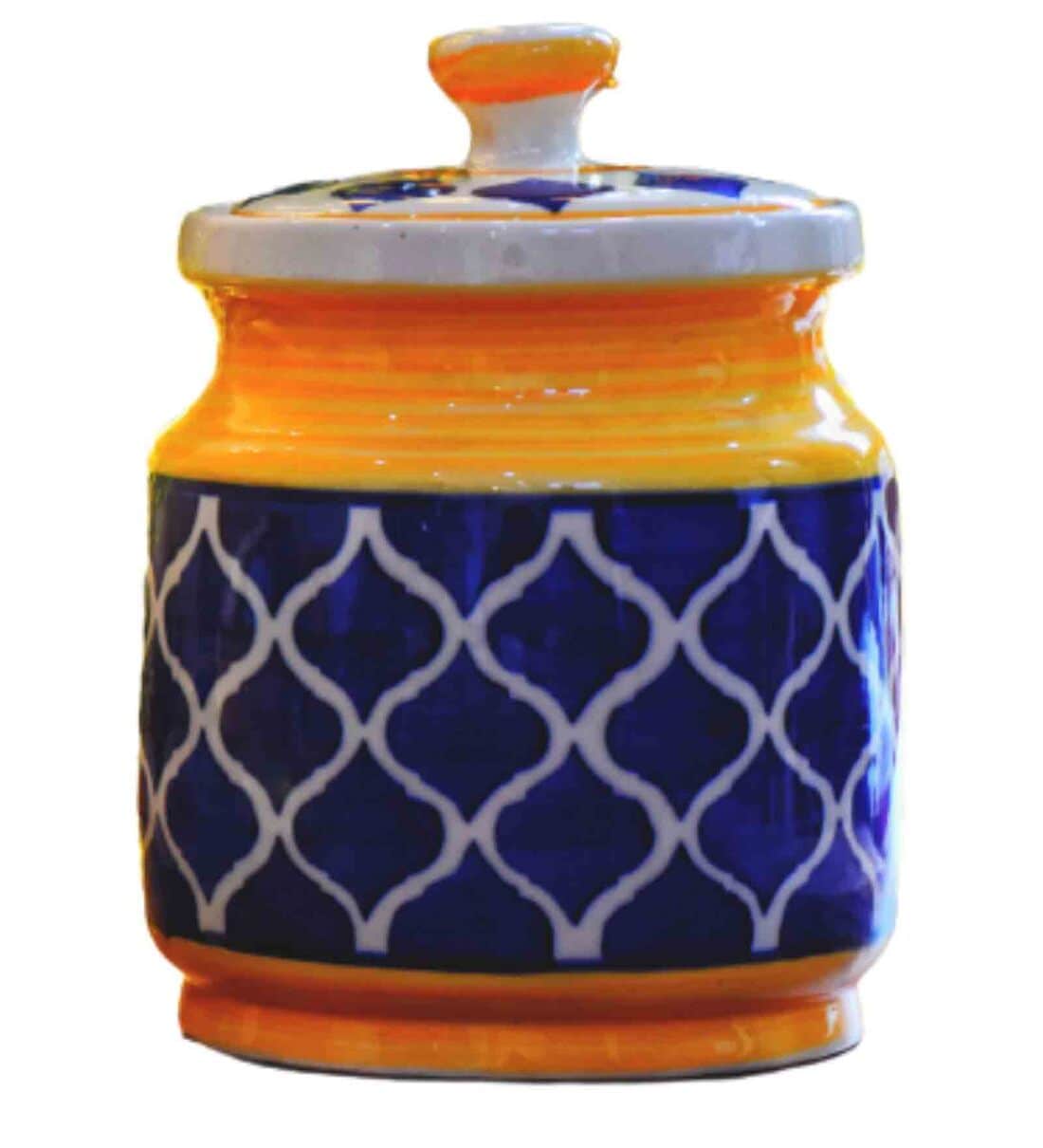 https://ii1.pepperfry.com/media/catalog/product/y/e/1100x1210/yellow---blue-ceramic-handmade-1000-ml-handpainted-jars---containers-with-lid-yellow---blue-ceramic--whky95.jpg