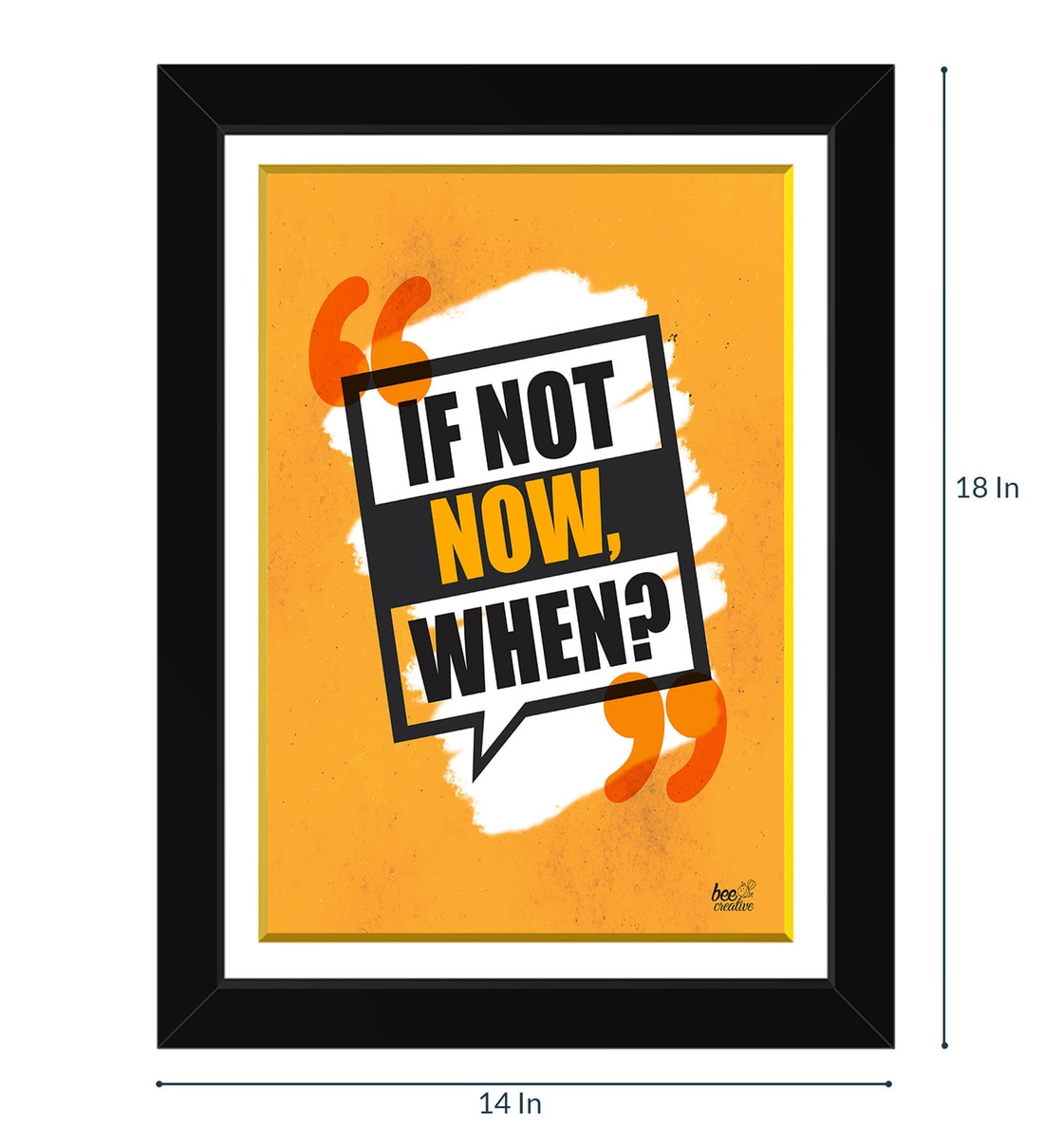 Buy Yellow Fibre Motivational Quote Black Frame Slogan Poster by Bee