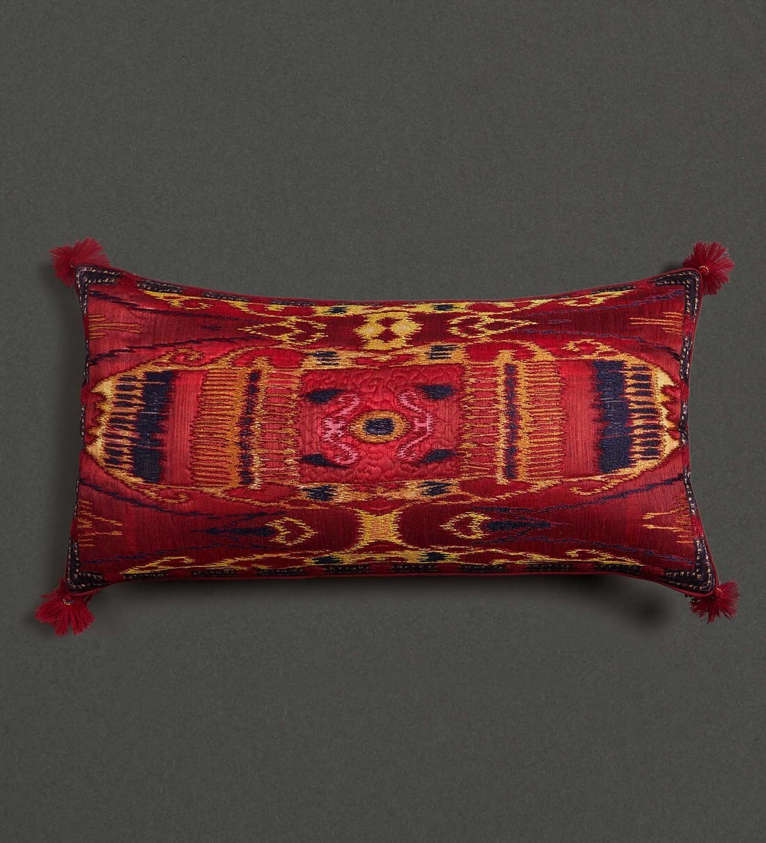 Buy Ikkat Silk Abstract Pattern 24X12 Inch Cushion Covers With Filler