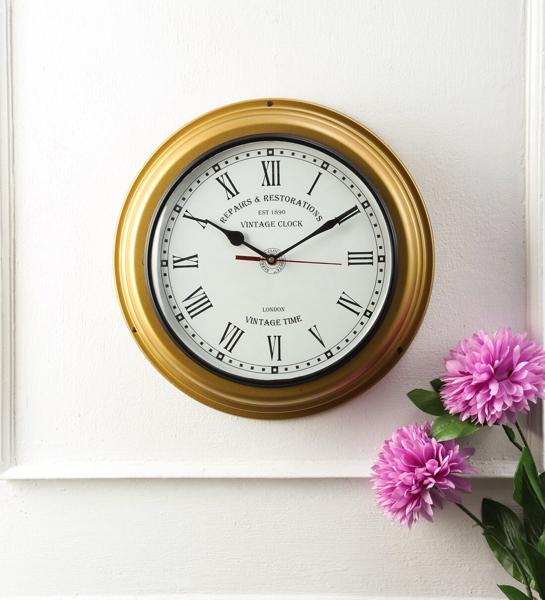 Buy Yellow Metal Wall Clock By Anantaran Online Modern Wall