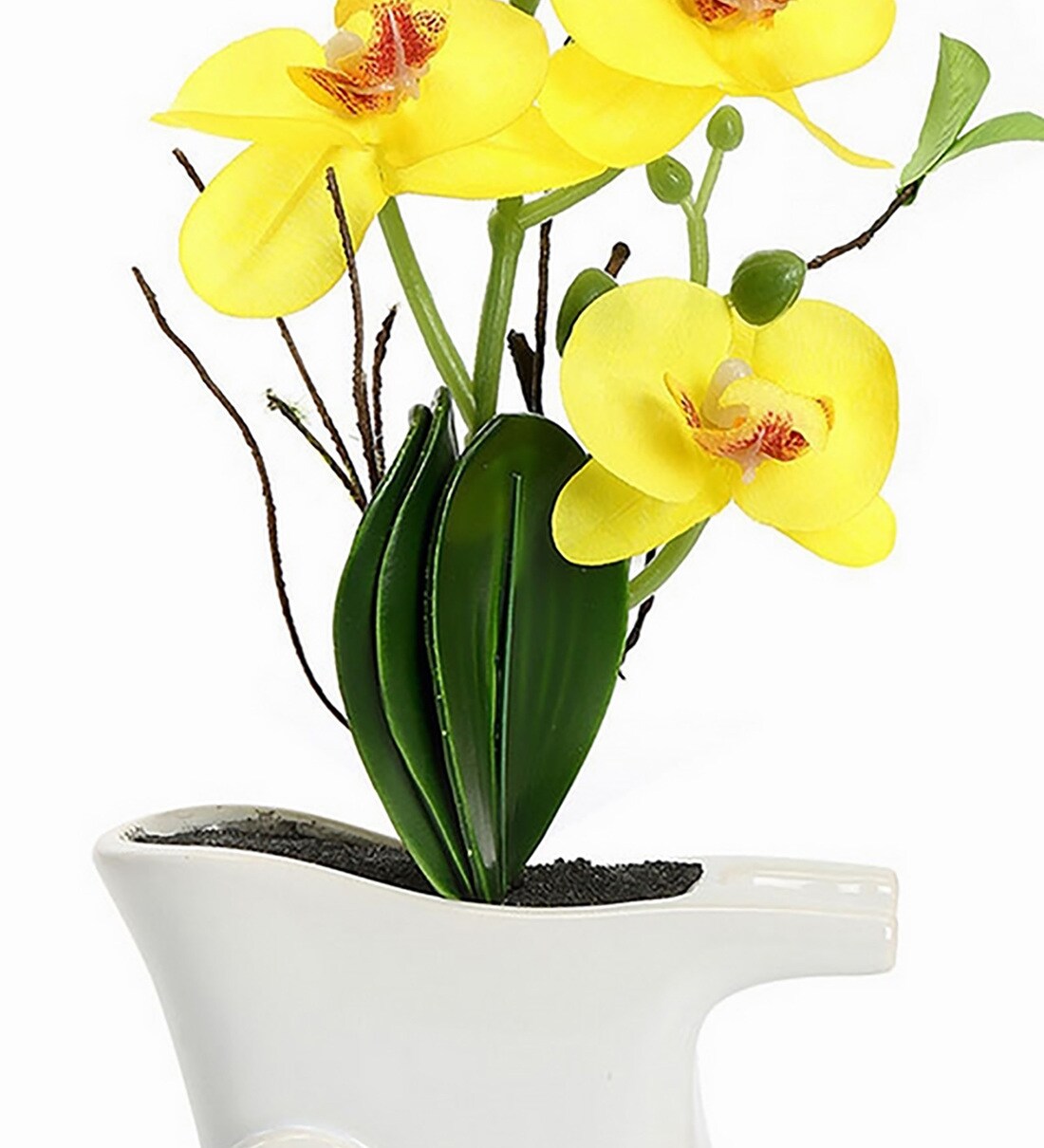 Buy Yellow Plastic With Pot Artificial Plant by home Online Artificial Flowers Artificial