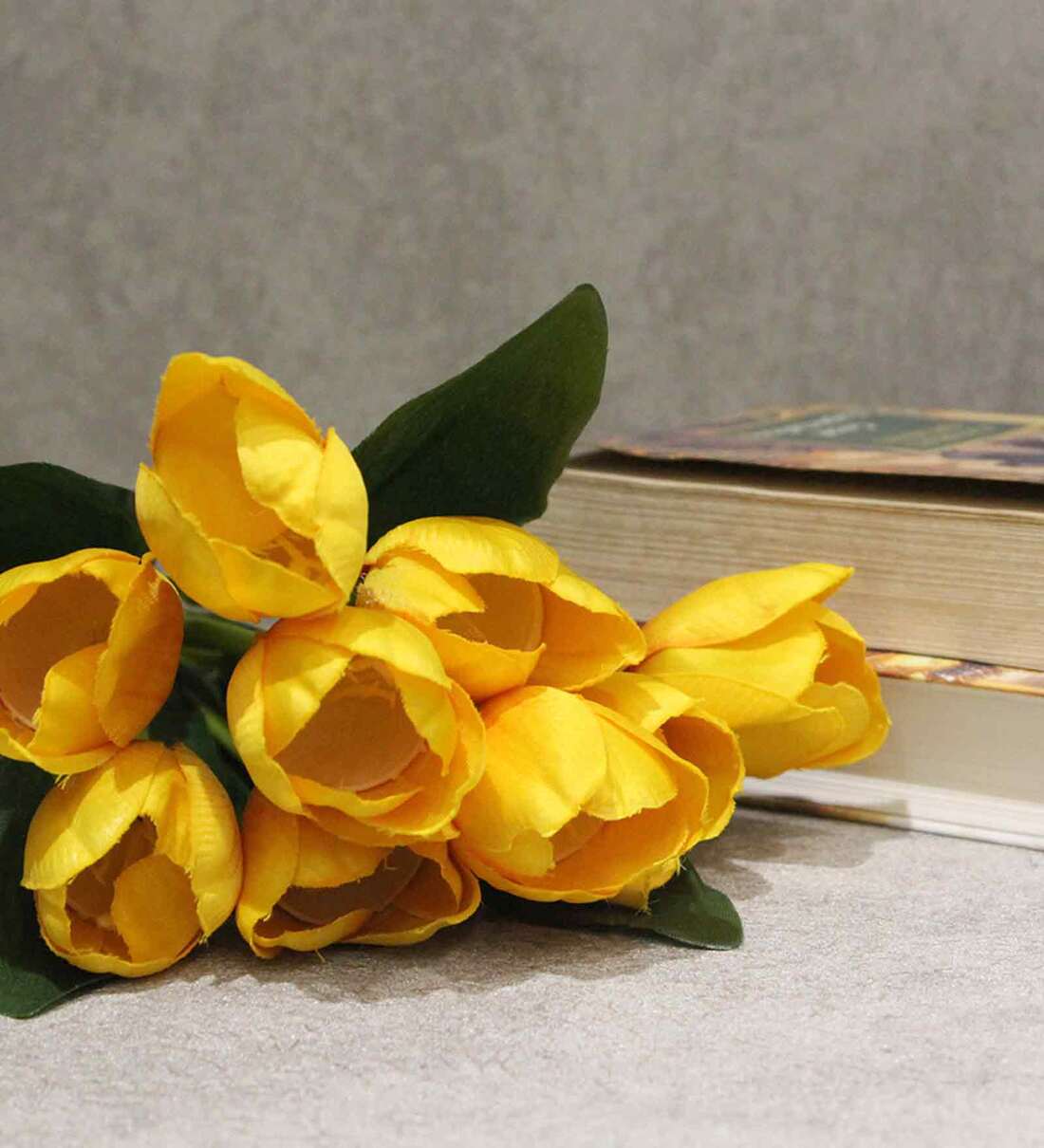 Buy Yellow Polyester Tulip Bunch Artificial Flowers Online Artificial