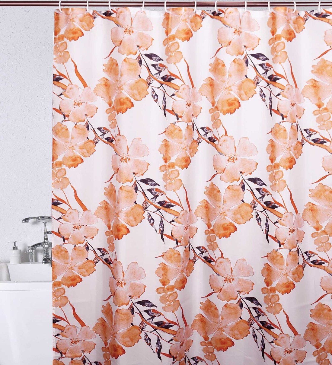 Buy Yellow Polyester Blackout Shower Curtain by Obsessions Online ...