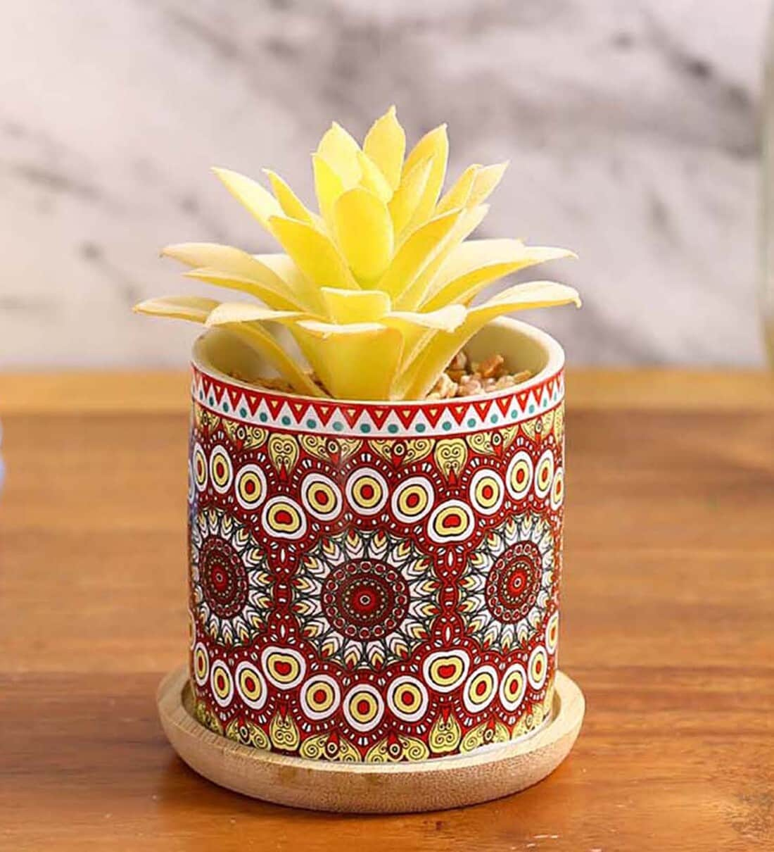 buy-polyurethane-yellow-succculent-in-ceramic-pot-artificial-plants-at