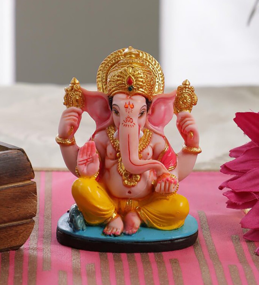 Download Buy Yellow Resin Ganesha Idol By Gallery99 Online Ganesha Religious Idols Home Decor Pepperfry Product PSD Mockup Templates