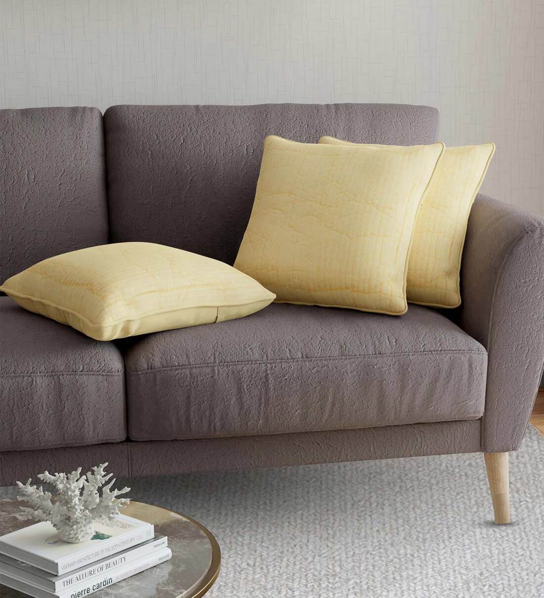 Buy Yellow Solid Cotton 16 x 16 Inch Cushion Covers (Set of 3) by Jaipur Fabric at 42 OFF by