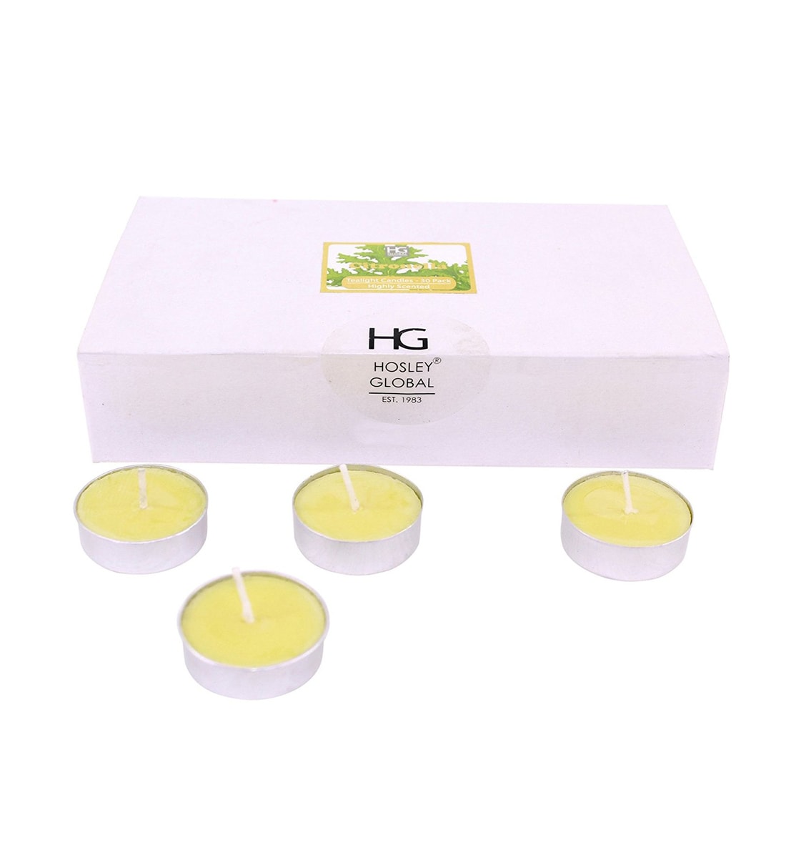 Buy Citronella Aroma Set of 60 Scented Candles by Hosley Online Tea