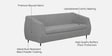 Yesenia Boucle Fabric 3 Seater Sofa in  Grey Colour
