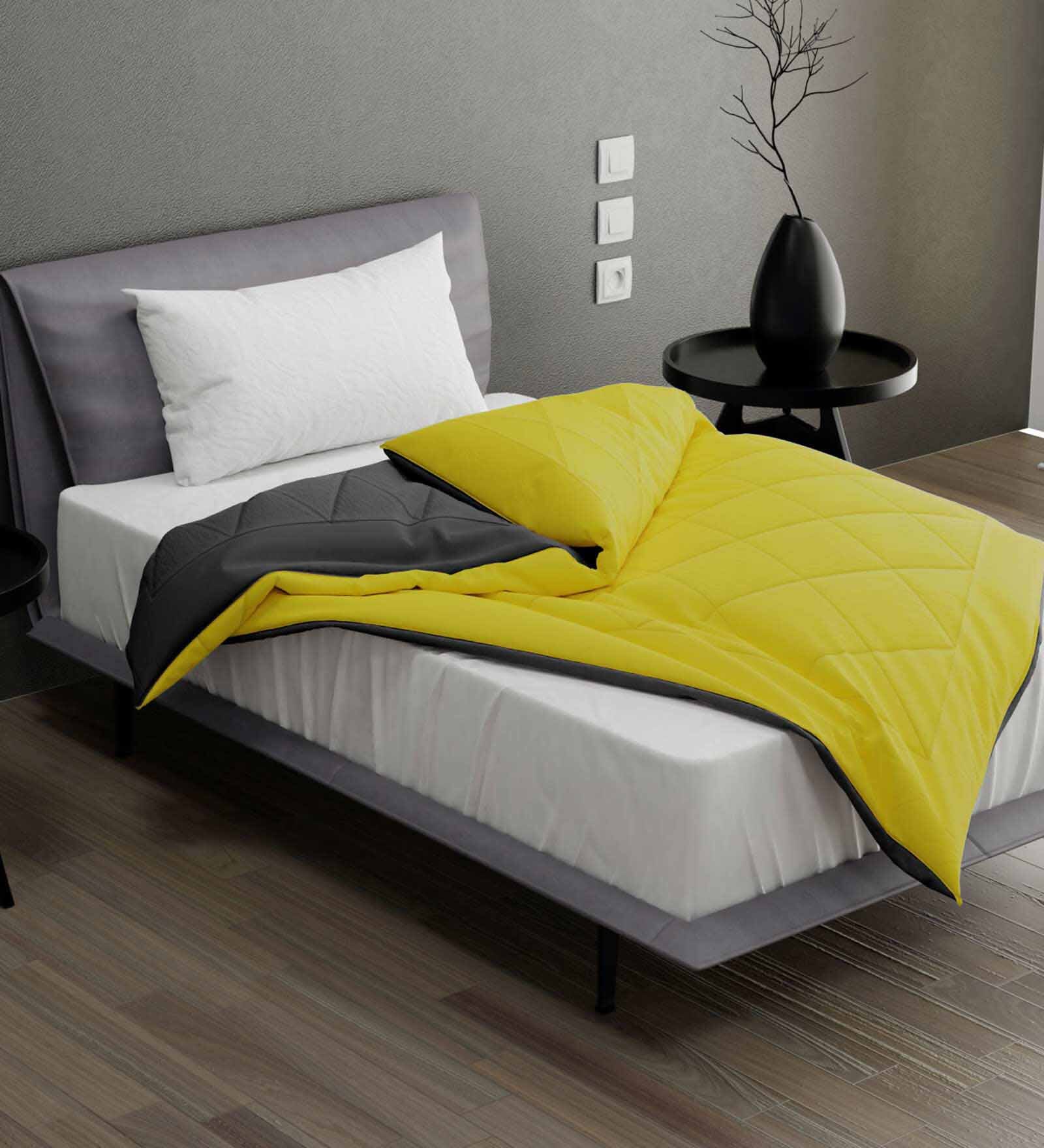 Yellow Microfibre 200 AC Room Double Bed Comforter