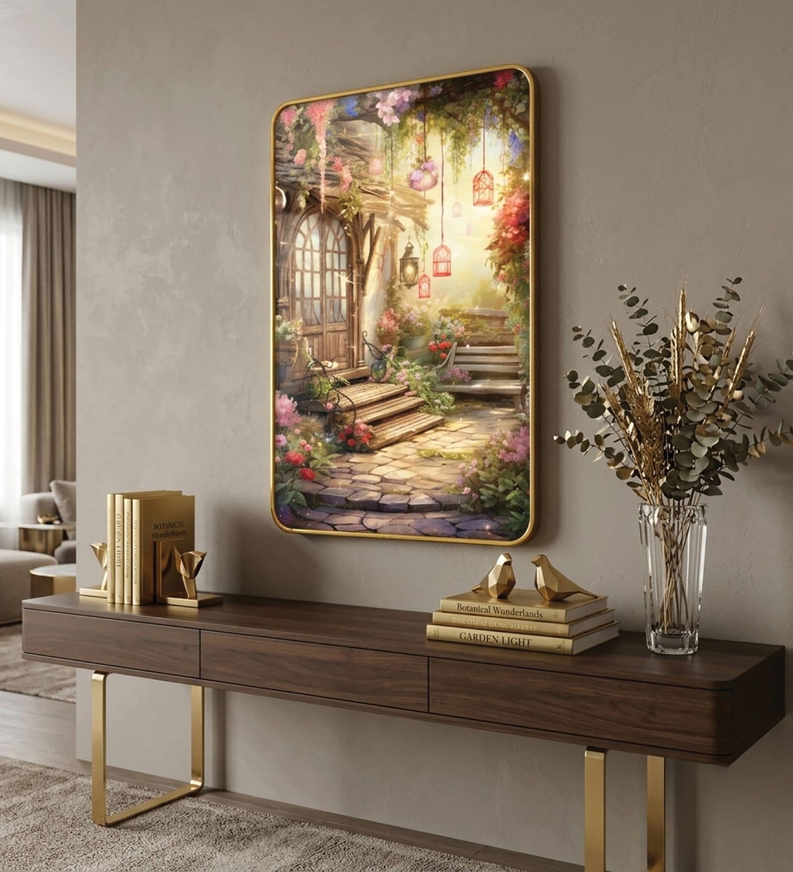 Yellow & Gold Abstract Rectangular Wall Art 12 x 18 Inch