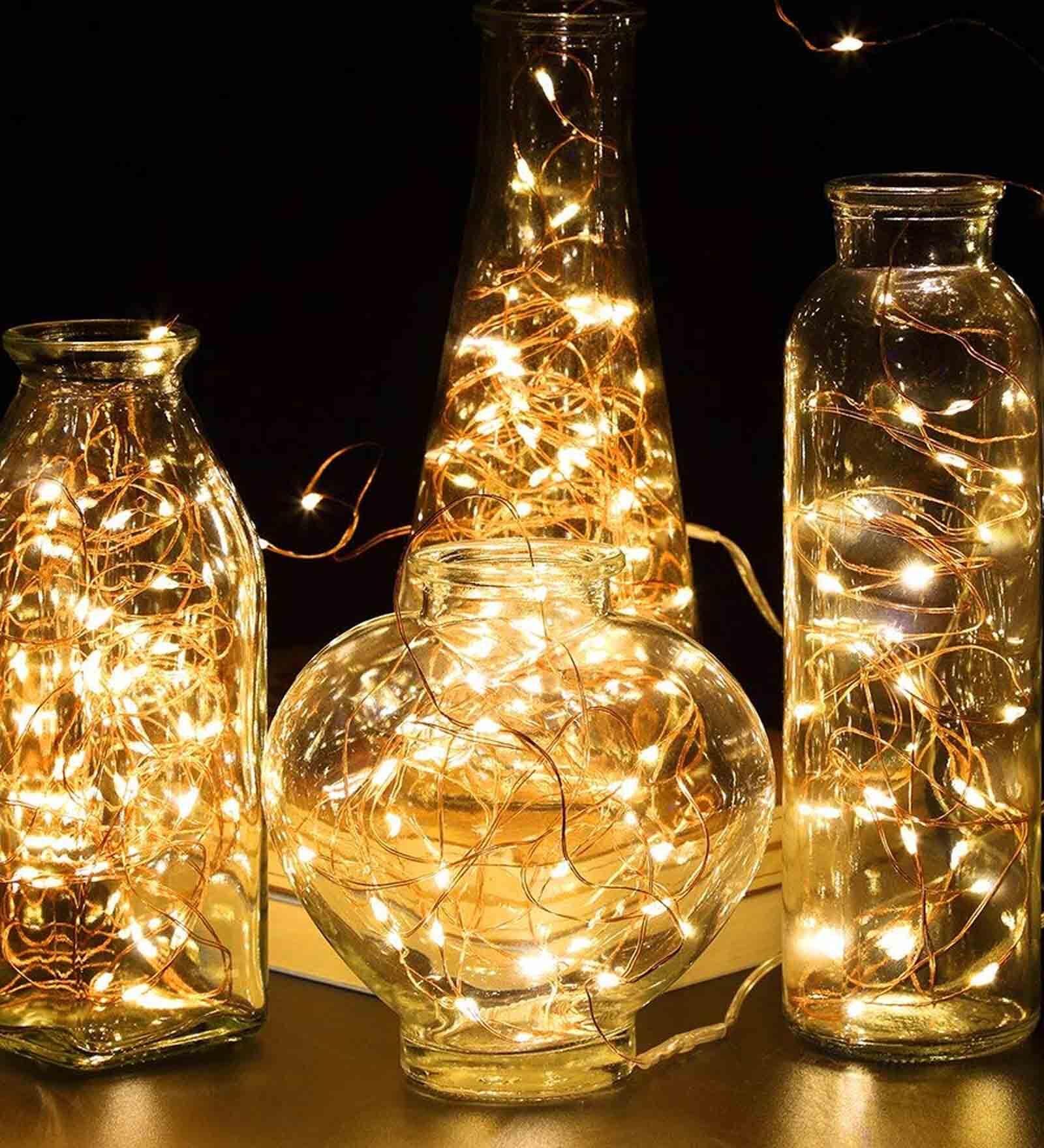 Yellow 10 Meters 100-LED Fairy Copper Waterproof USB Operated String Lights