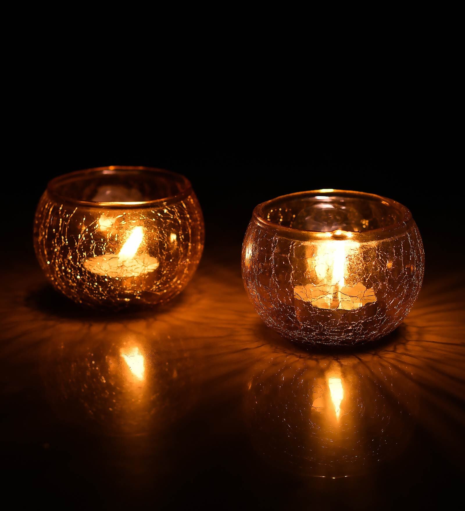 Yellow Glass Fizz Votive & Tea Light Holders (Pack Of 2)