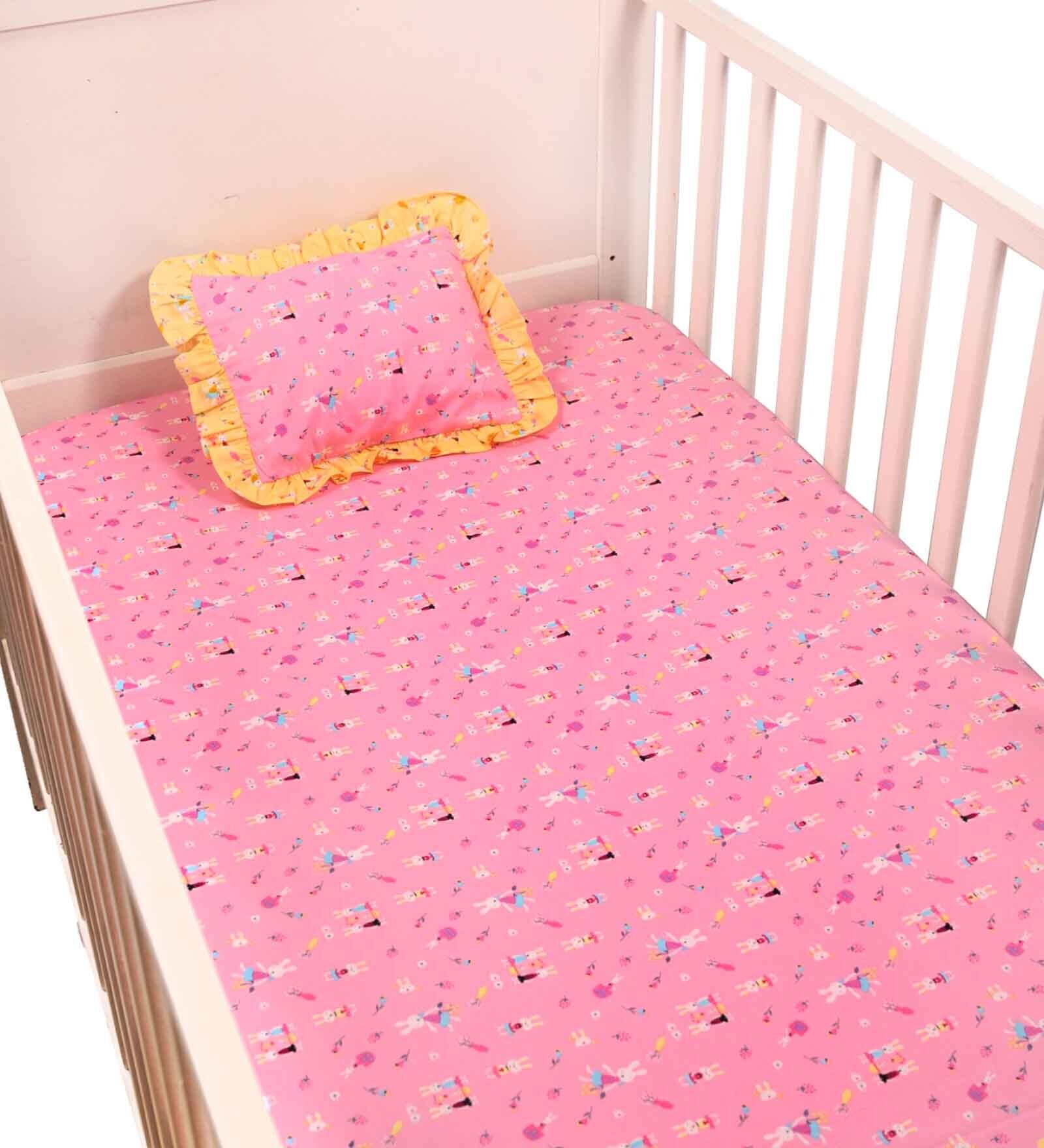 Buy Yellow Crib Sheets 300 TC Cotton Bedsheet at 45 OFF by Blooming Buds Pepperfry