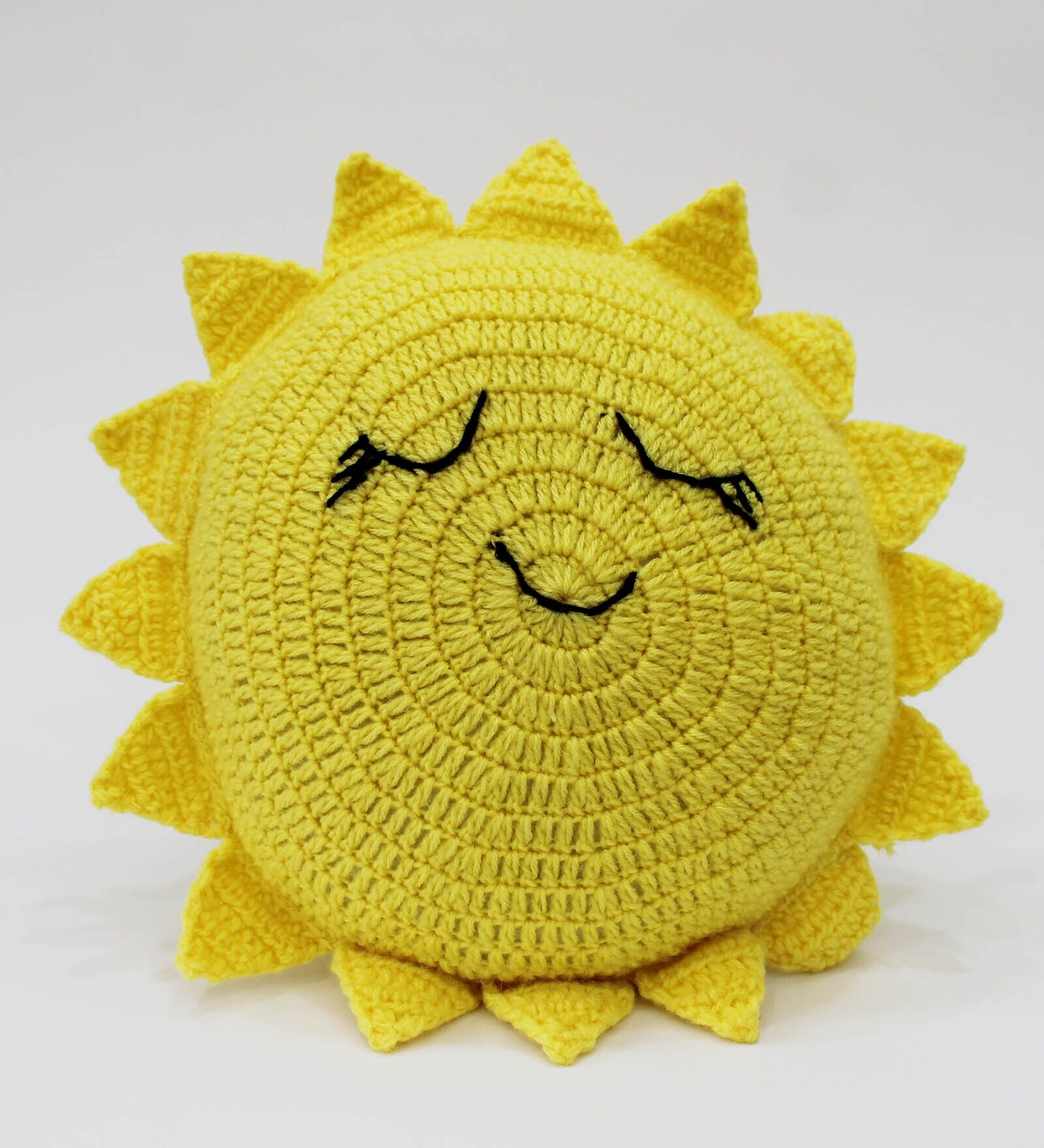 Buy Yellow Acrylic Wool 12 x 12 Emoticon Cuddle Cushion at 15% OFF by ...
