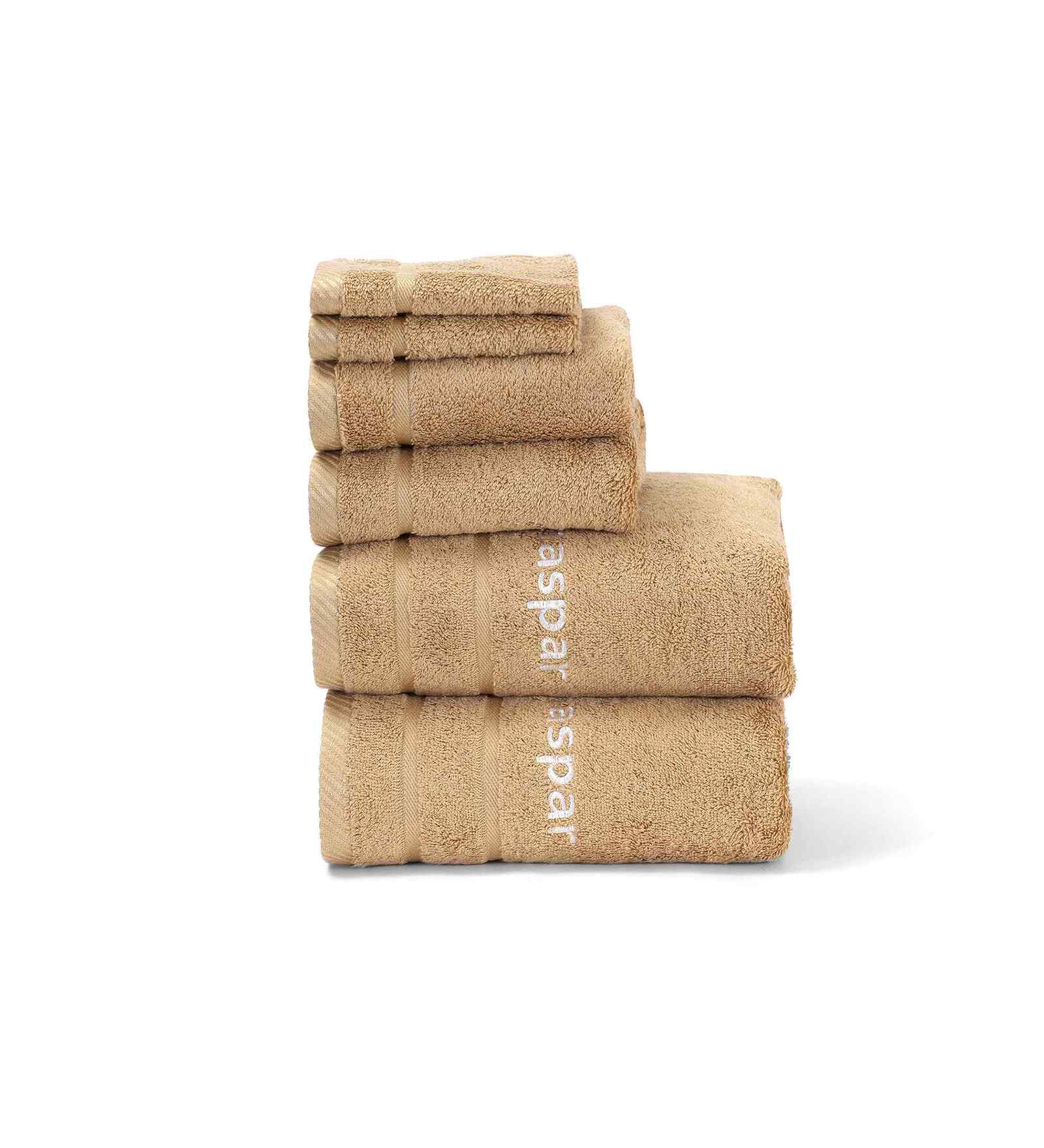 Yellow Bamboo Cotton Solid 650 GSM Bath Hand & Face Towel Set (6Pc)